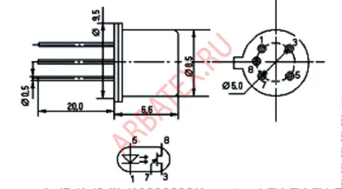3ОТ127А оптопара транзисторная фото 2 3ОТ127А оптопара транзисторная фото 2